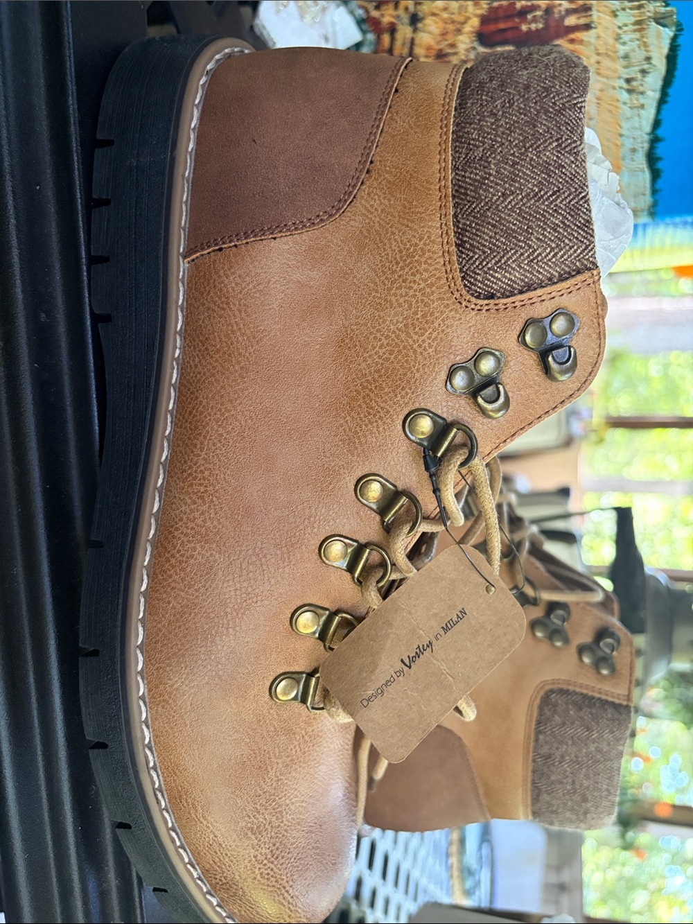 Vostey Tan Brown Hiker-Style Men's Boots